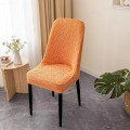 Żakardowy pokrowiec na krzesło z okrągłym oparciem - Kronos - Pomarańczowy.jpeg