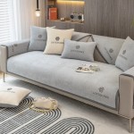 Uniwersalna narzuta na narożnik - kanapę - fotel - Rose - Jasnoszary