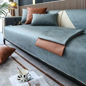 Uniwersalna narzuta na narożnik - kanapę - fotel - EcoLeather - SIDEWALK GREY