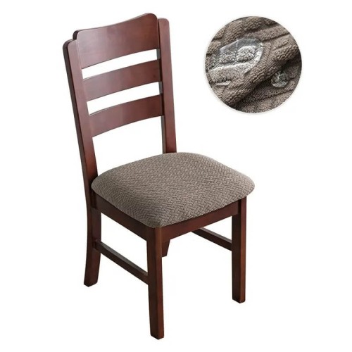 Żakardowy pokrowiec na siedzisko krzesła - chevron - Taupe.jpeg