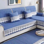 Uniwersalna narzuta na narożnik - kanapę - fotel - Santorini - Niebieski