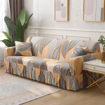 Pokrowiec na kanapę - sofę z falbaną - Foglie gialle