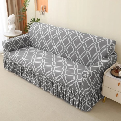 Pokrowiec na kanapę - sofę z falbaną - Lattice Elegance.jpeg