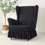 POKROWIEC NA FOTEL USZAK - ŻAKARDOWY Z FALBANĄ - bubble - BAUHAUS