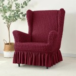 POKROWIEC NA FOTEL USZAK - ŻAKARDOWY Z FALBANĄ - bubble - POHUTUKAWA