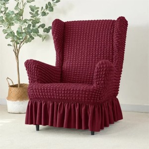 POKROWIEC NA FOTEL USZAK - ŻAKARDOWY Z FALBANĄ - bubble - POHUTUKAWA