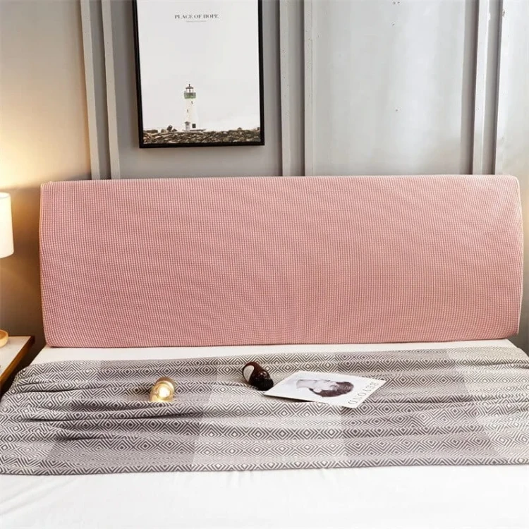 Żakardowy pokrowiec na zagłówek - oparcie łóżka - kratka - Różowy.jpeg