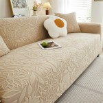 ŻAKARDOWY POKROWIEC NA KANAPĘ - SOFĘ - Embossed - Beżowy