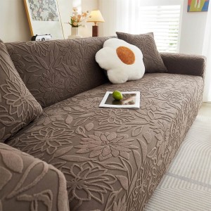 ŻAKARDOWY POKROWIEC NA KANAPĘ - SOFĘ - Embossed - Brązowy