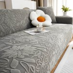 ŻAKARDOWY POKROWIEC NA KANAPĘ - SOFĘ - Embossed - Szary