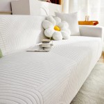 ŻAKARDOWY POKROWIEC NA KANAPĘ - SOFĘ - Bliss - Biały