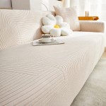 ŻAKARDOWY POKROWIEC NA KANAPĘ - SOFĘ - Bliss - Kremowy