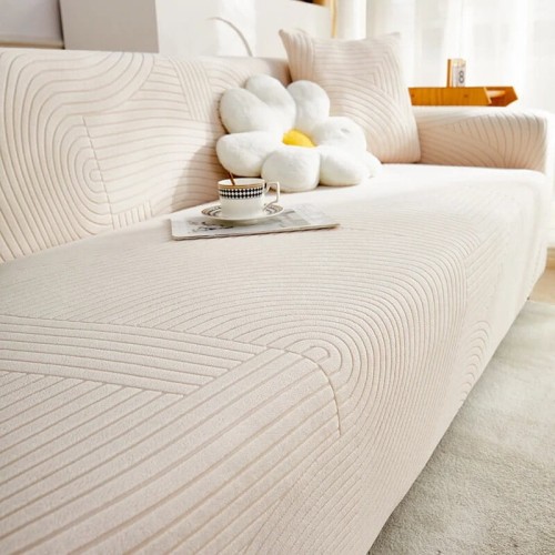 ŻAKARDOWY POKROWIEC NA KANAPĘ - SOFĘ - Bliss - Kremowy.jpeg