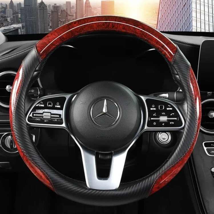 Pokrowiec na kierownice - luxury - 38cm - czerwony.jpeg