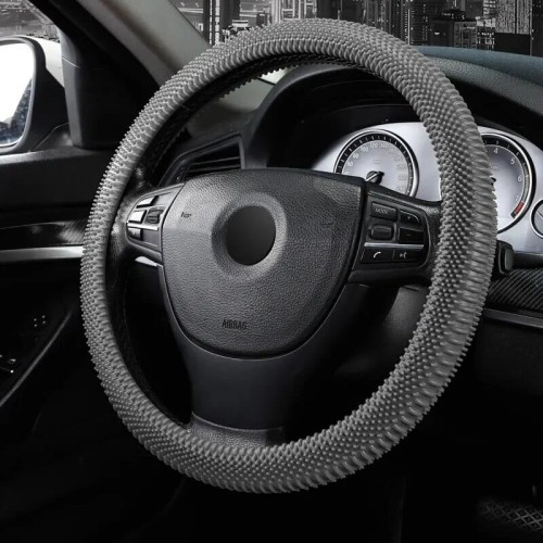 Silikonowy pokrowiec na kierownice - Sharpy - 38cm - Szary.jpeg