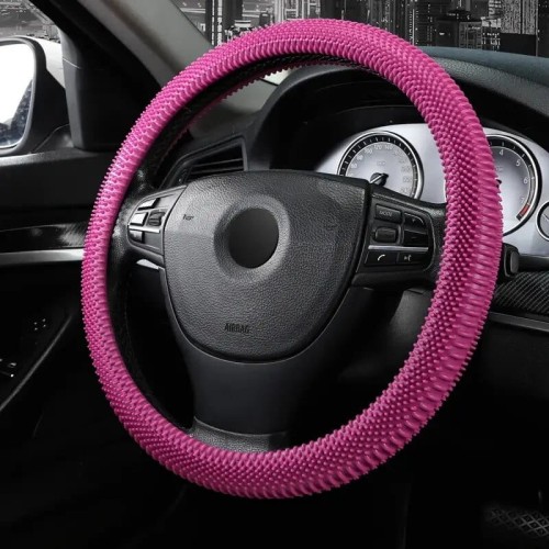 Silikonowy pokrowiec na kierownice - Sharpy - 38cm - Różowy.jpeg
