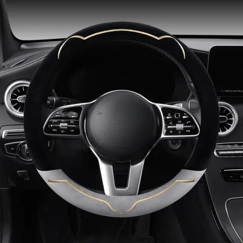 Pokrowiec na kierownice - Bear - 38cm - Szary.webp