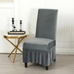 Aksamitny pokrowiec na krzesło z falbaną - Addo Skin