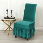 Aksamitny pokrowiec na krzesło z falbaną - Forest Biome