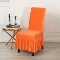 Aksamitny pokrowiec na krzesło z falbaną - Papaya.jpeg