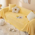 Narzuta na kanapę - Flowy - Żółty.webp