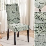 Żakardowy pokrowiec na krzesło - Monstera - Zielony