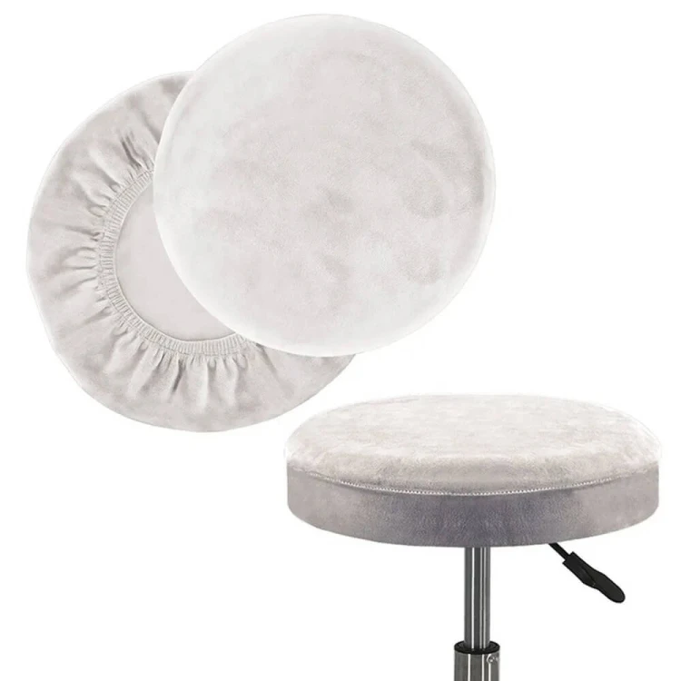 Aksamitny pokrowiec na taboret okrągły - kratka - Balanced.jpeg
