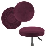 Aksamitny pokrowiec na taboret okrągły - Black Rose