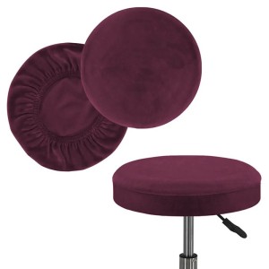 Aksamitny pokrowiec na taboret okrągły - Black Rose