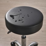 Skórzany pokrowiec na taboret okrągły - Blackened Pearl