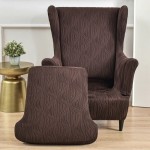 POKROWIEC NA FOTEL USZAK - ŻAKARDOWY - storto - Kawowy