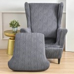 POKROWIEC NA FOTEL USZAK - ŻAKARDOWY - storto - Ciemnoszary