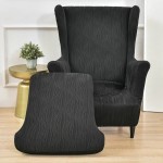 POKROWIEC NA FOTEL USZAK - ŻAKARDOWY - storto - Czarny