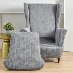 POKROWIEC NA FOTEL USZAK - ŻAKARDOWY - storto - Jasnoszary