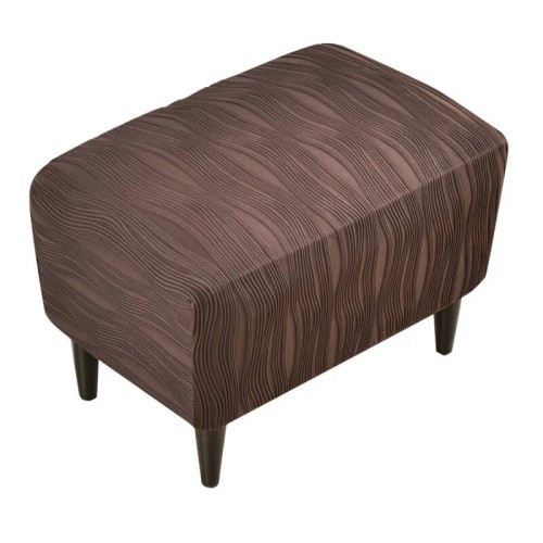 Pokrowiec na podnóżek pufę żakardowy prostokątny - storto - Kawowy.jpeg