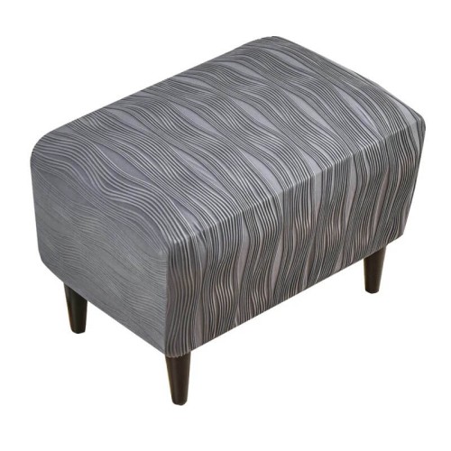 Pokrowiec na podnóżek pufę żakardowy prostokątny - storto - Ciemnoszary.jpeg