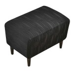 Pokrowiec na podnóżek pufę żakardowy prostokątny - storto - Czarny