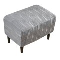 Pokrowiec na podnóżek pufę żakardowy prostokątny - storto - Jasnoszary.jpeg