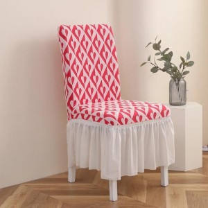 Żakardowy pokrowiec na krzesło z falbaną - Quarno