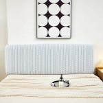 Żakardowy pokrowiec na zagłówek - oparcie łóżka - Vireta - Niebieski