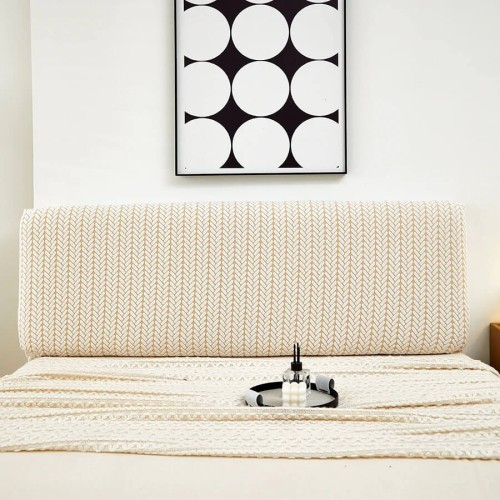 Żakardowy pokrowiec na zagłówek - oparcie łóżka - Vireta - Pomarańczowy.jpeg