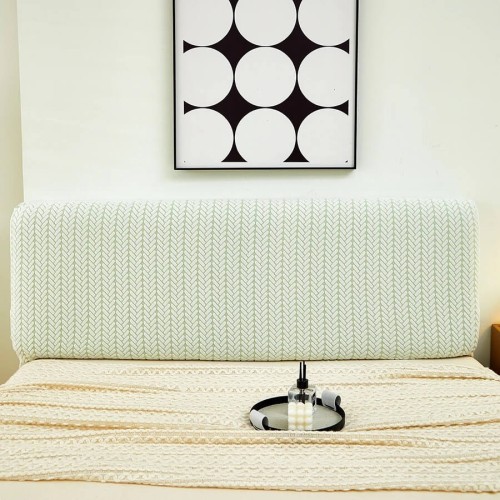 Żakardowy pokrowiec na zagłówek - oparcie łóżka - Vireta - Zielony.jpeg