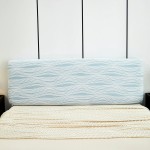 Żakardowy pokrowiec na zagłówek - oparcie łóżka - Storto - Niebieski