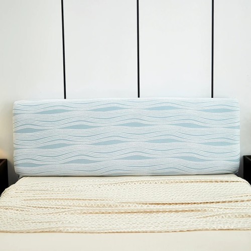 Żakardowy pokrowiec na zagłówek - oparcie łóżka - Storto - Niebieski.jpeg