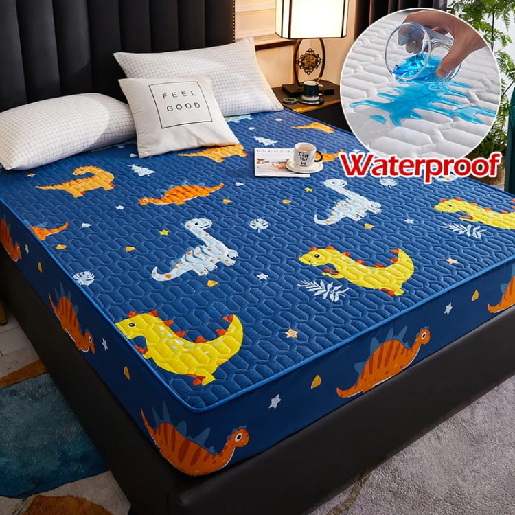 Pikowany pokrowiec na materac - Dinozaury.jpeg