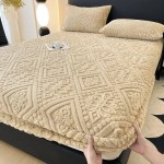 Pluszowy pokrowiec na materac - Palace - Beżowy