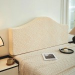 Żakardowy pokrowiec na zagłówek - oparcie łóżka - Floridale - Kremowy