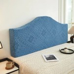 Żakardowy pokrowiec na zagłówek - oparcie łóżka - Floridale - Niebieski