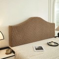 Żakardowy pokrowiec na zagłówek - oparcie łóżka - Leafelle - Brązowy.jpeg