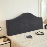 Żakardowy pokrowiec na zagłówek - oparcie łóżka - Leafelle - Ciemnoszary